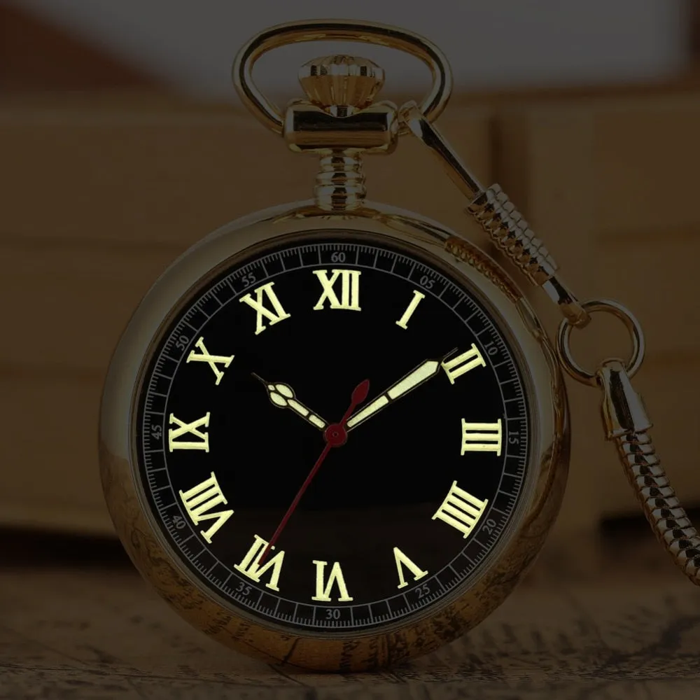 Luminous Numbers Dial Mechanical Automatic Pocket Watch