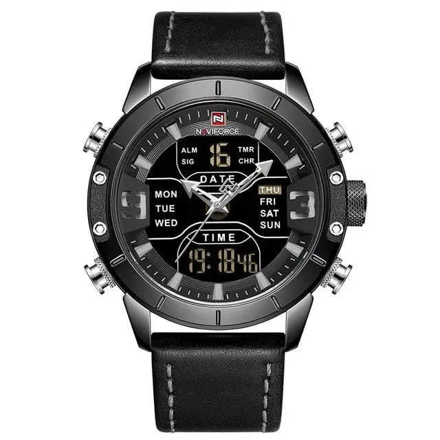 Luxury Leather Waterproof Quartz Wristwatches Military Sport Men’s Watches