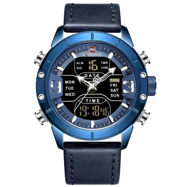 Luxury Leather Waterproof Quartz Wristwatches Military Sport Men’s Watches