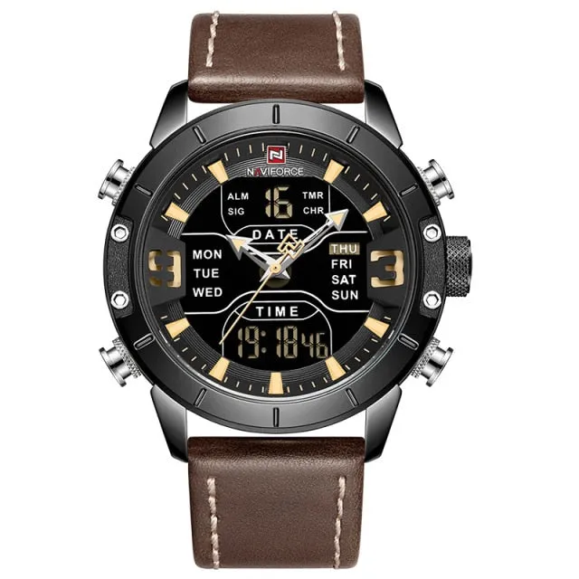 Luxury Leather Waterproof Quartz Wristwatches Military Sport Men’s Watches