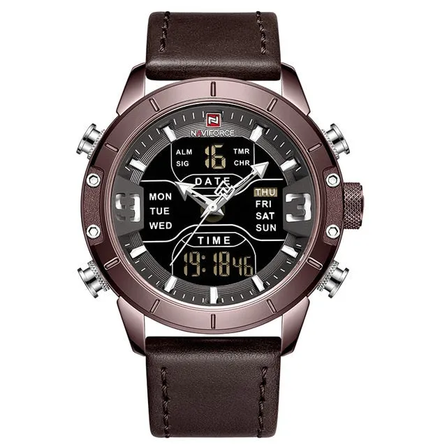 Luxury Leather Waterproof Quartz Wristwatches Military Sport Men’s Watches
