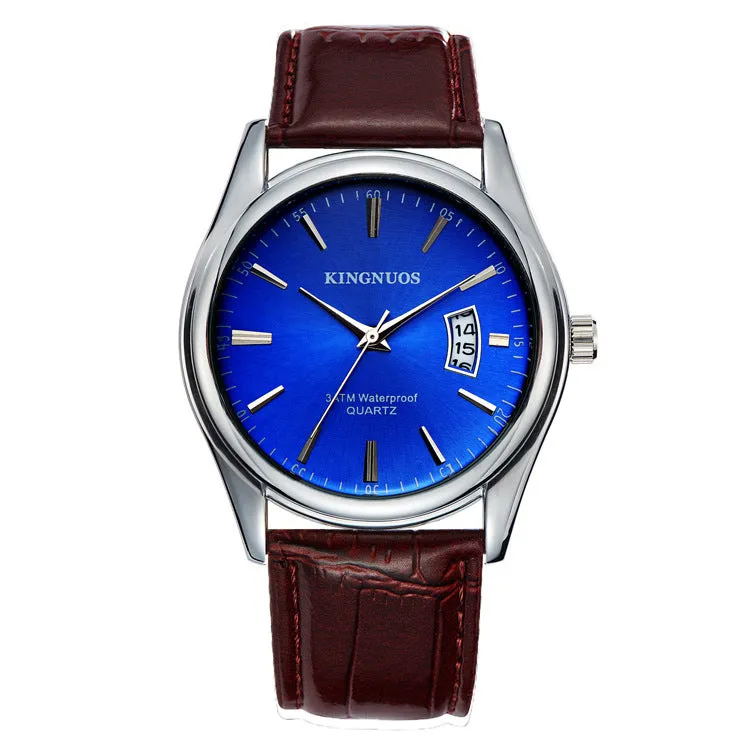 Luxury Man Date Clock Male Leather Business Watches