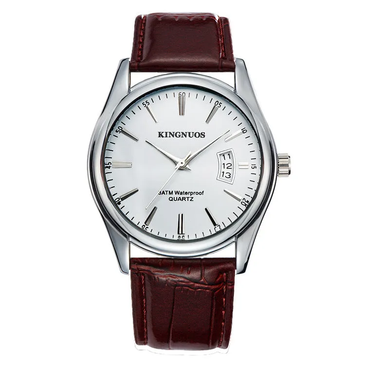 Luxury Man Date Clock Male Leather Business Watches