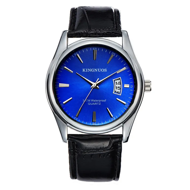 Luxury Man Date Clock Male Leather Business Watches