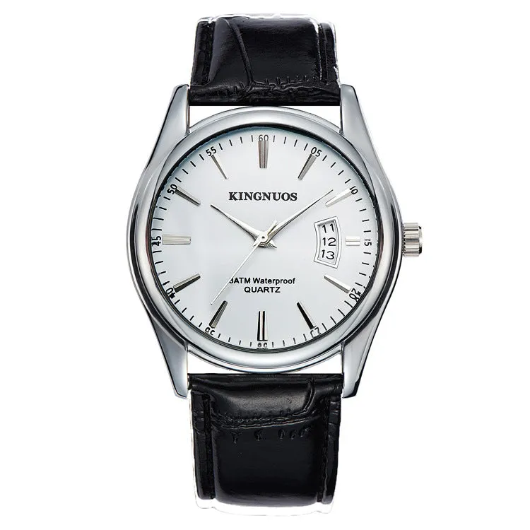 Luxury Man Date Clock Male Leather Business Watches