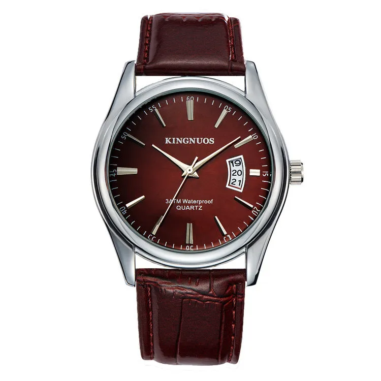 Luxury Man Date Clock Male Leather Business Watches