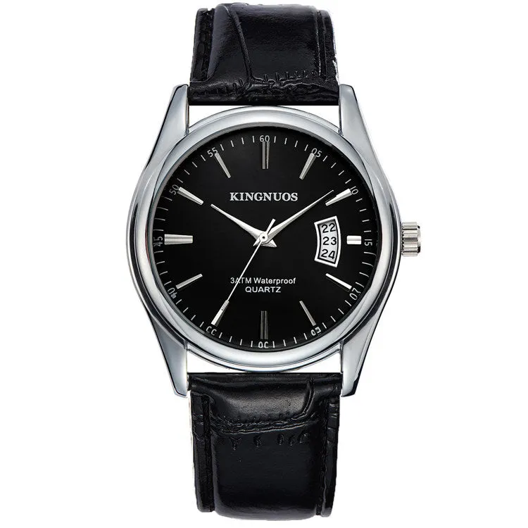 Luxury Man Date Clock Male Leather Business Watches