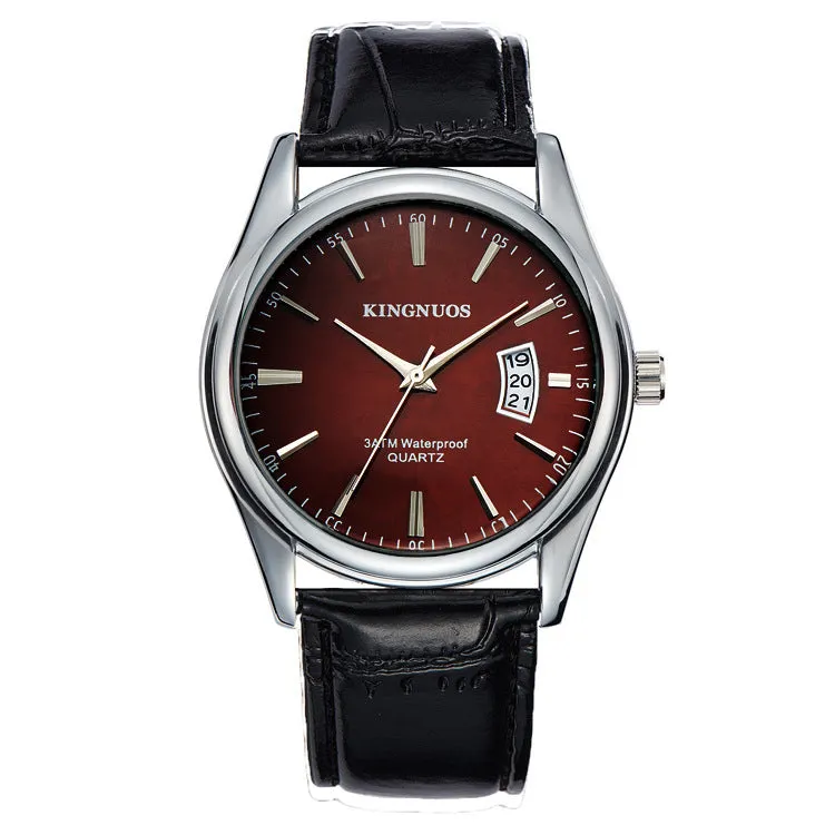 Luxury Man Date Clock Male Leather Business Watches
