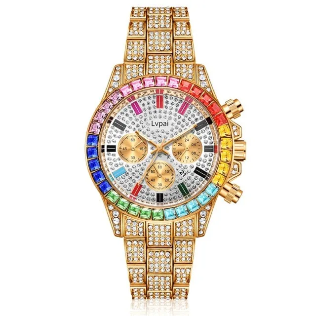 Luxury Rhinestone Women Men Ladies Casual Women Crystal Watches