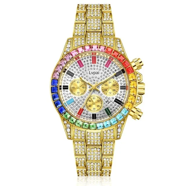 Luxury Rhinestone Women Men Ladies Casual Women Crystal Watches