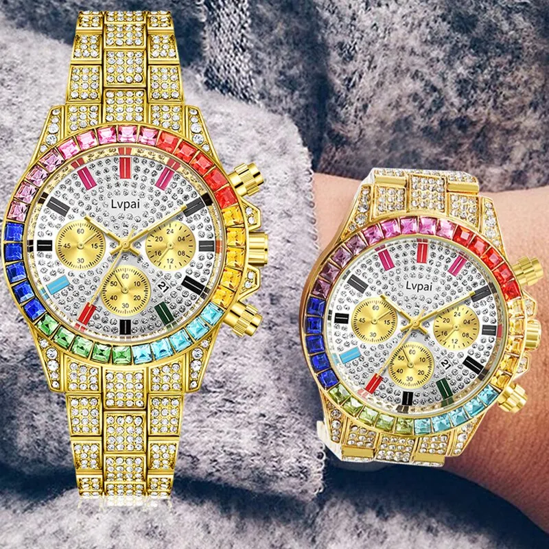 Luxury Rhinestone Women Men Ladies Casual Women Crystal Watches