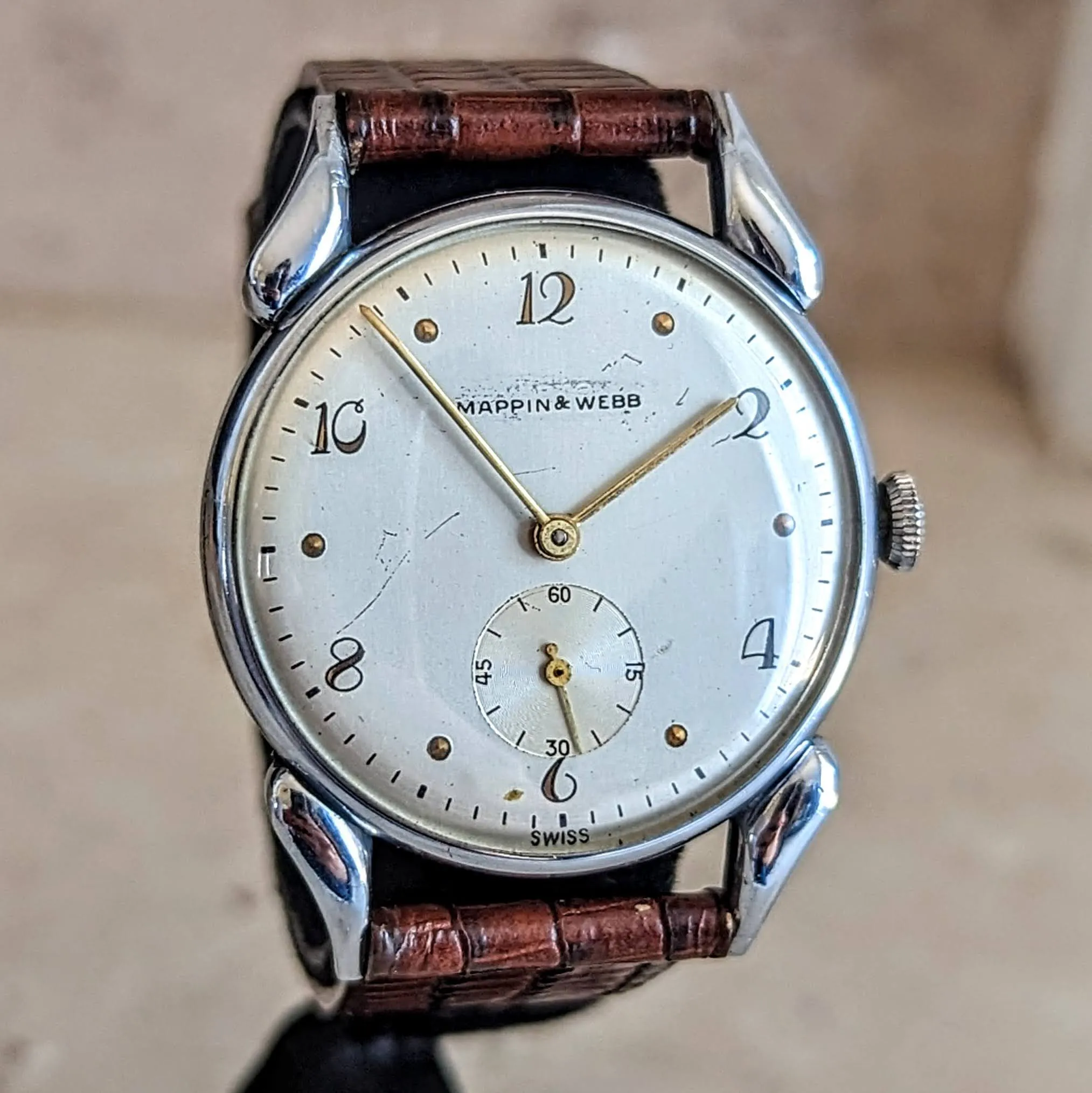 MAPPIN & WEBB 1940s Wristwatch by Parker Watch Co. 17 Jewels Cal. 11TS Swiss Made Watch