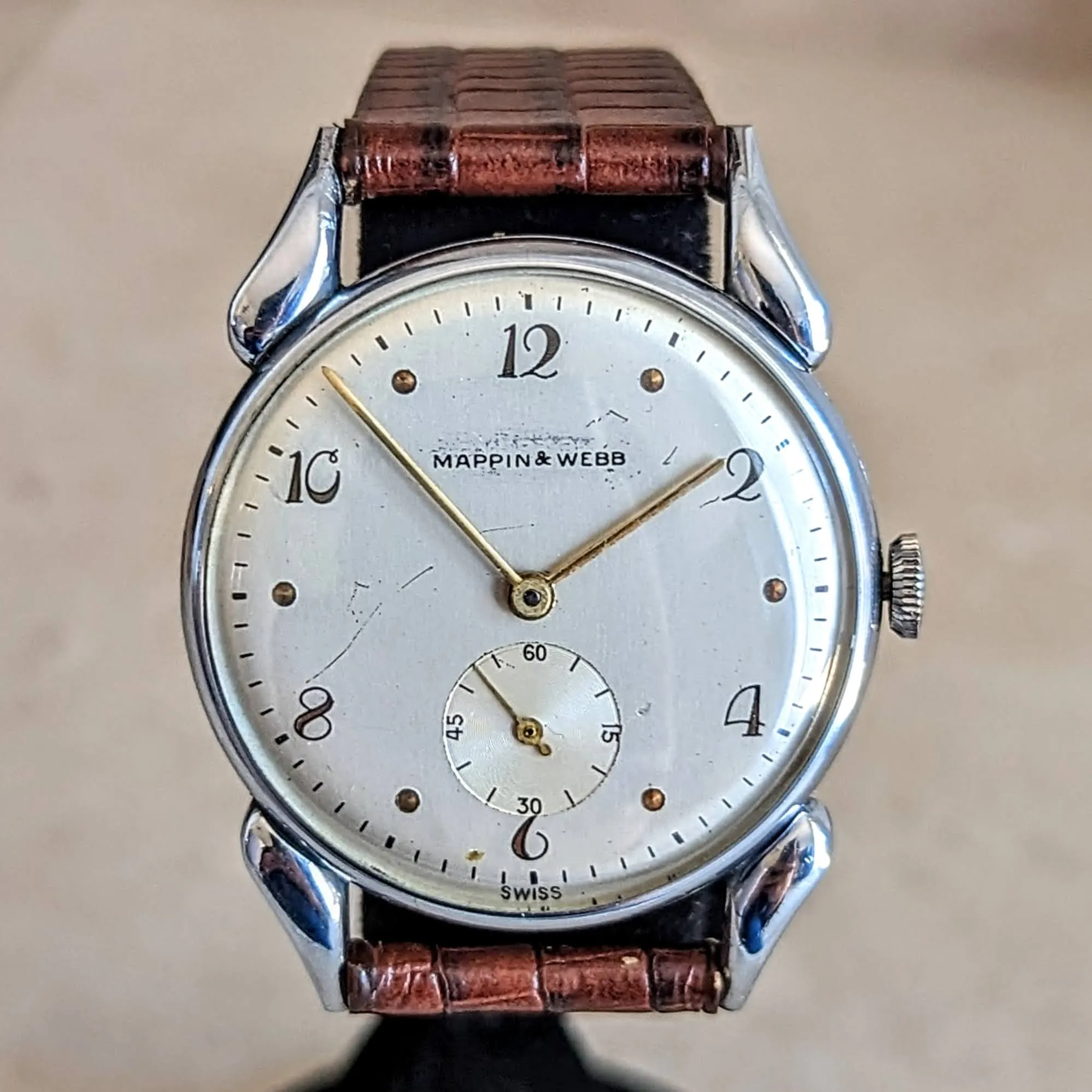 MAPPIN & WEBB 1940s Wristwatch by Parker Watch Co. 17 Jewels Cal. 11TS Swiss Made Watch