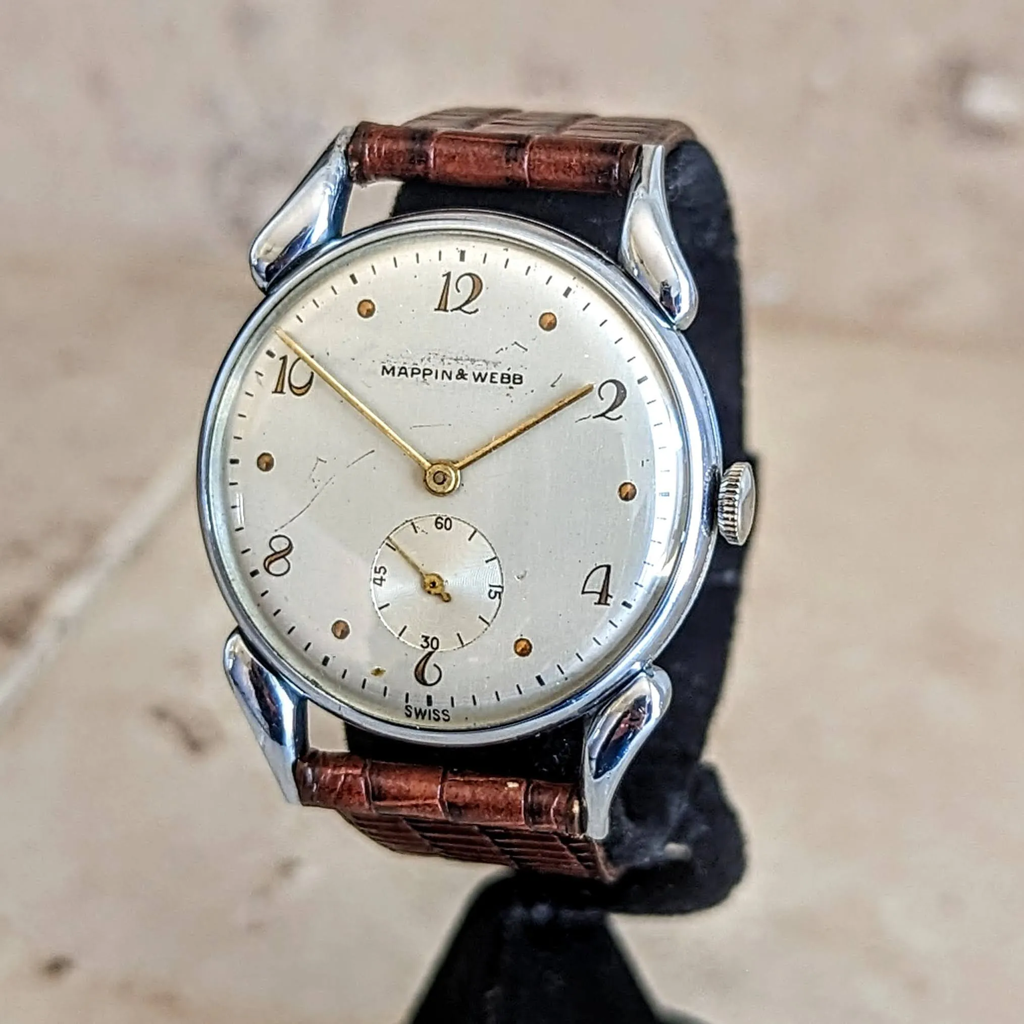 MAPPIN & WEBB 1940s Wristwatch by Parker Watch Co. 17 Jewels Cal. 11TS Swiss Made Watch