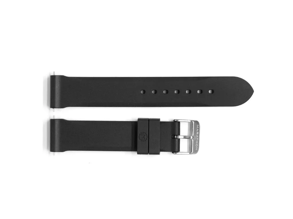 Marathon Black Vulcanized Rubber Strap - 20mm