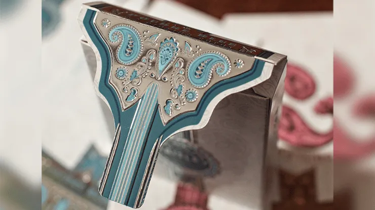 Marked Paisley Ton sur Ton Poudre Blue Playing Cards LPCC
