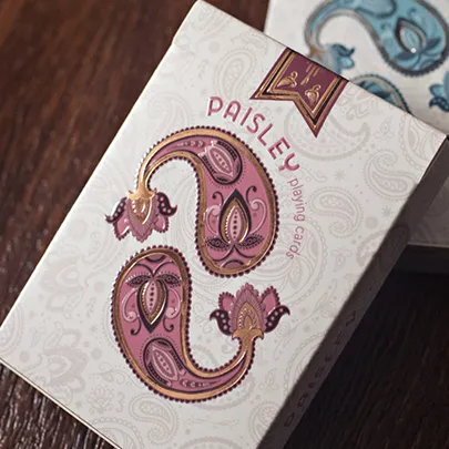 Marked Paisley Ton sur Ton Poudre Rouge Playing Cards
