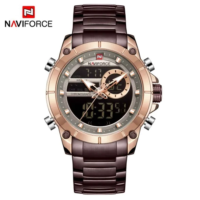 Men Military Sport Wrist Watch Gold Quartz