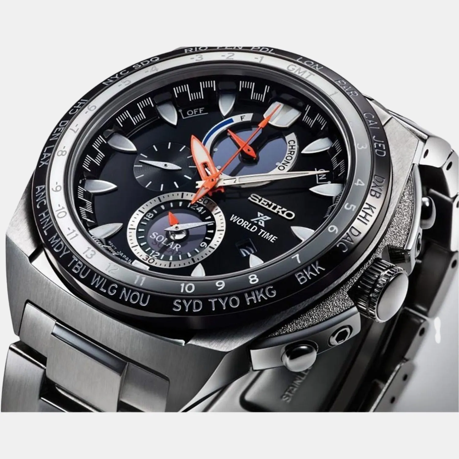 Men's Black Chronograph Stainless Steel Watch SSC603P1