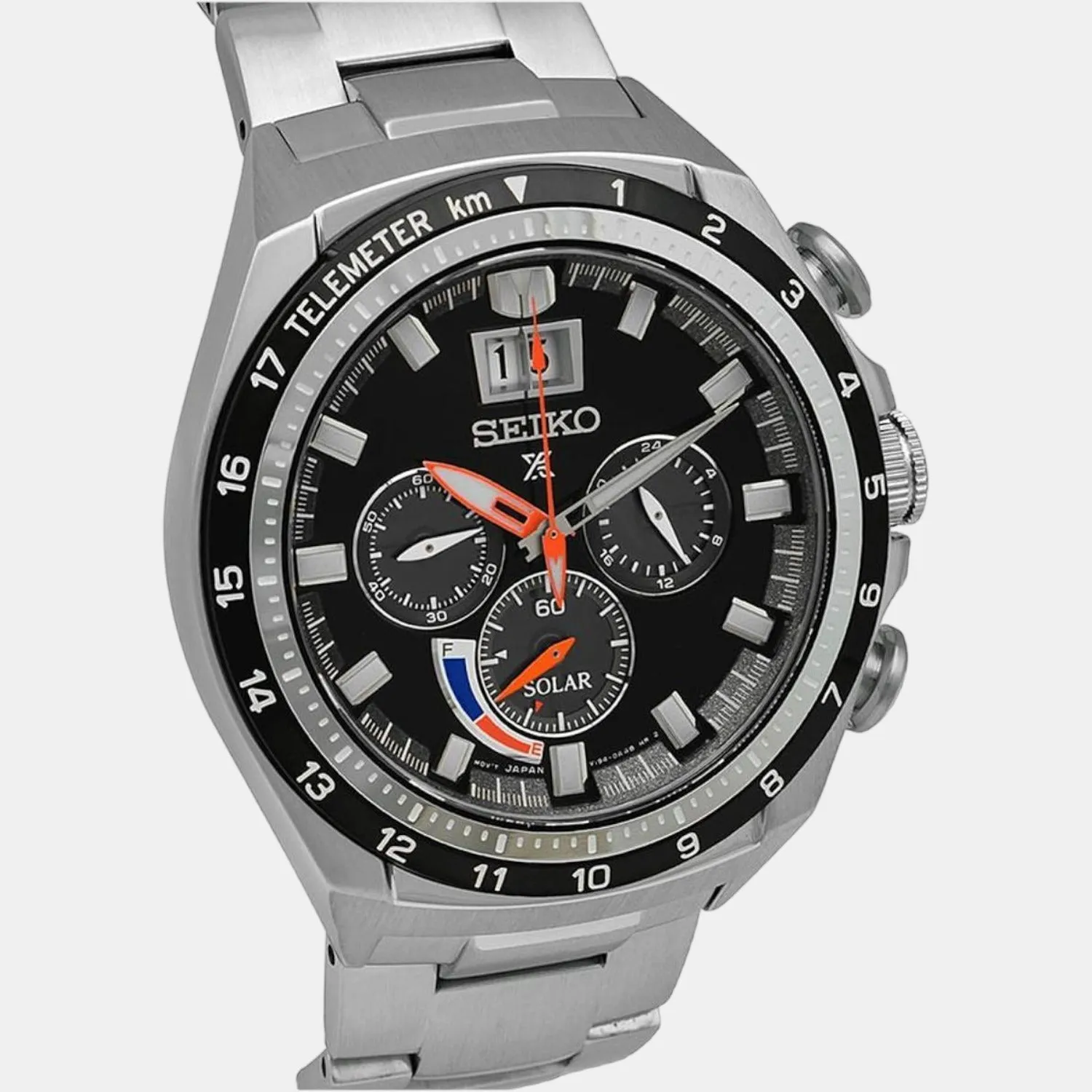 Men's Black Chronograph Stainless Steel Watch SSC603P1