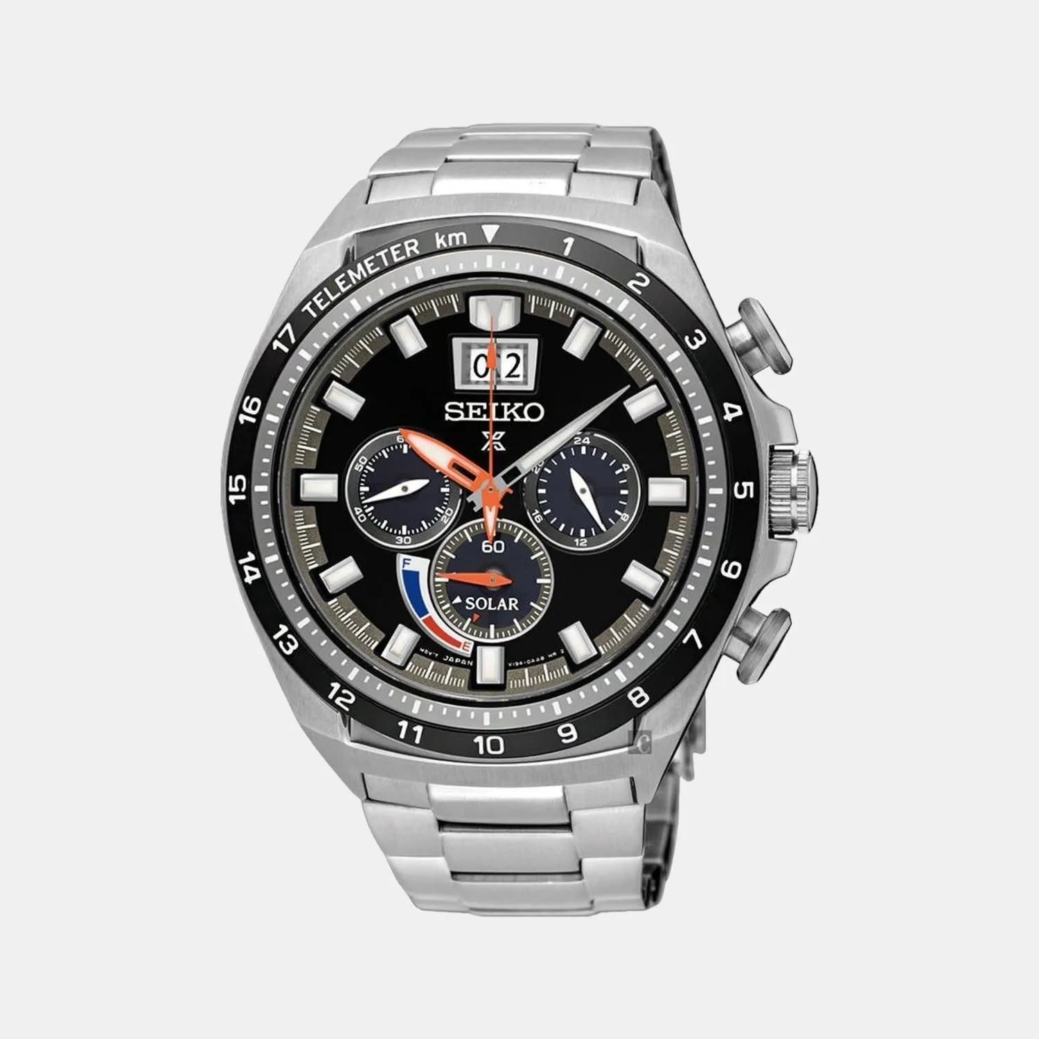 Men's Black Chronograph Stainless Steel Watch SSC603P1
