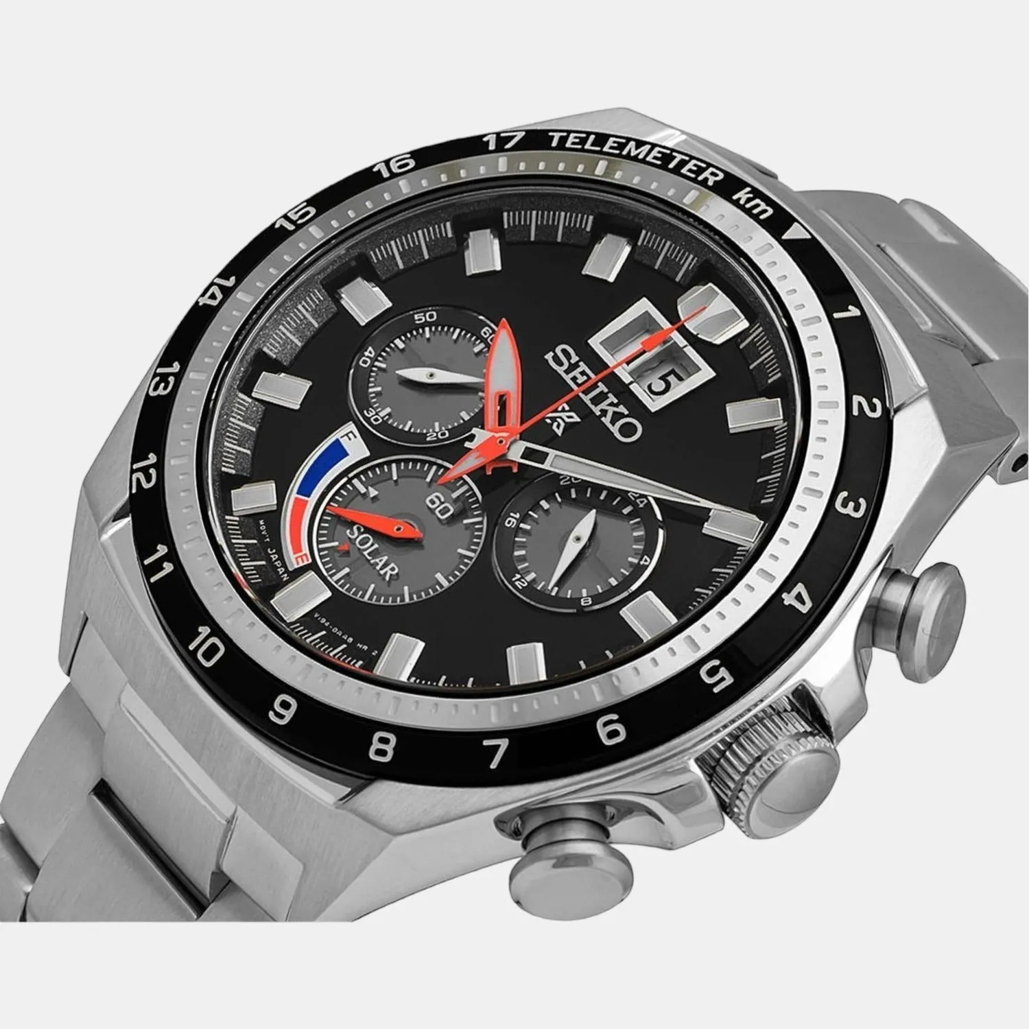 Men's Black Chronograph Stainless Steel Watch SSC603P1