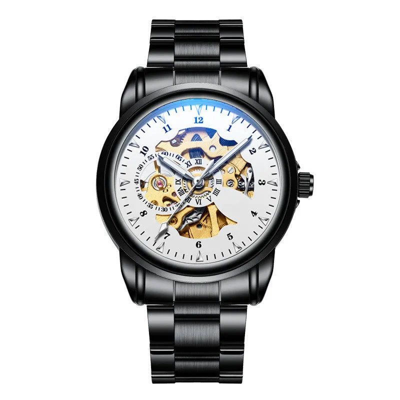 Men's Leather Waterproof Mechanical Watch