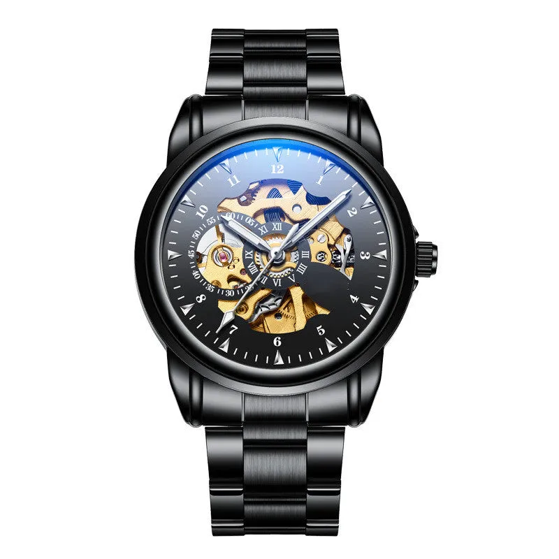 Men's Leather Waterproof Mechanical Watch