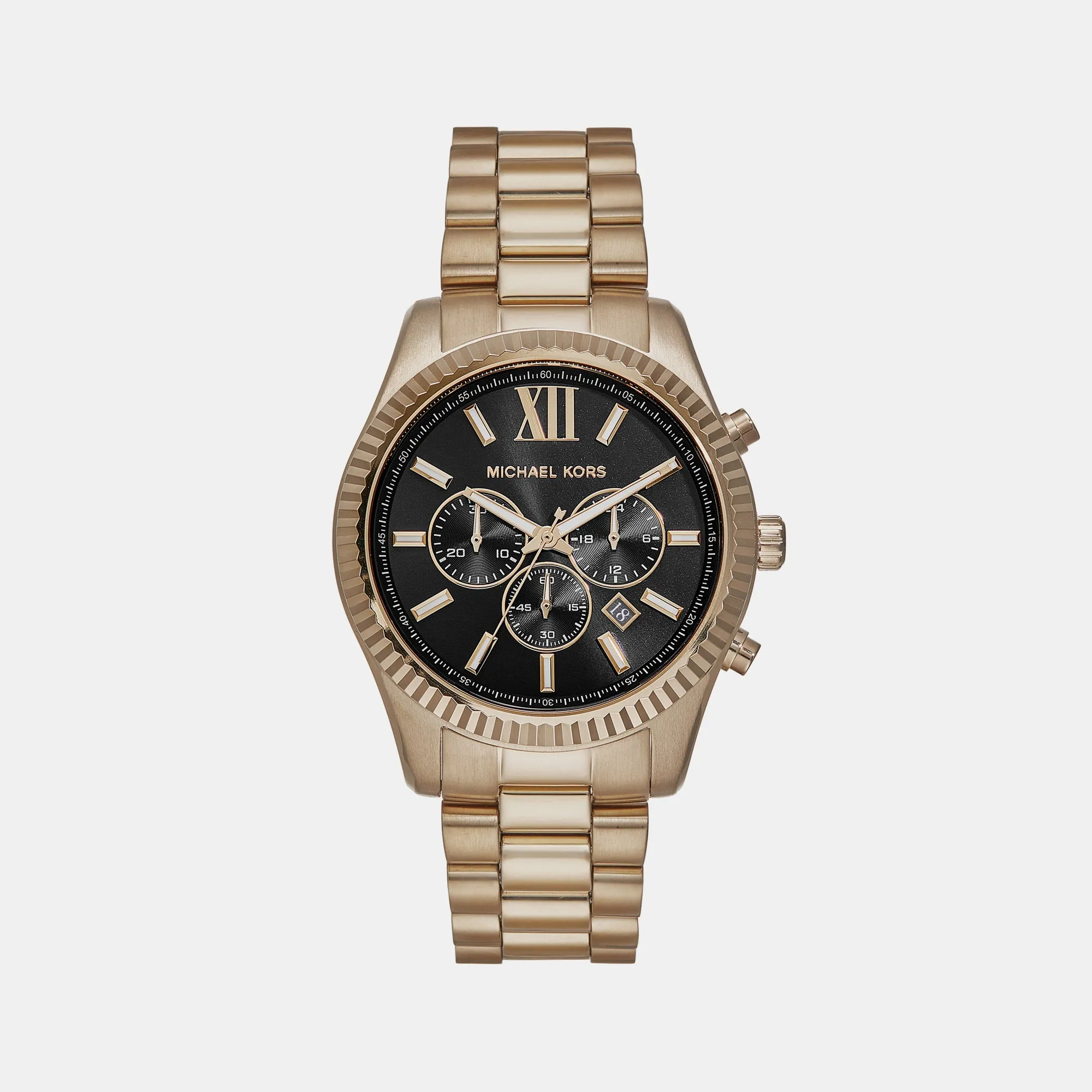 Men's Lexington Beige Gold Chronograph Stainless Steel Watch MK9155