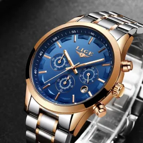 Men's New Business Quartz Stainless Steel Waterproof Wrist Watch