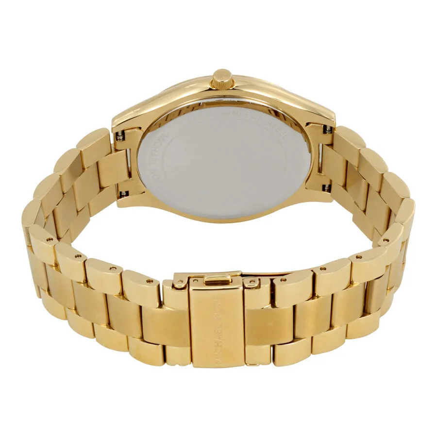 Michael Kors Slim Runway Black Dial Gold-tone Ladies Watch MK3478