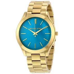 Michael Kors Slim Runway Blue Mother of Pearl Dial Ladies Watch MK3492