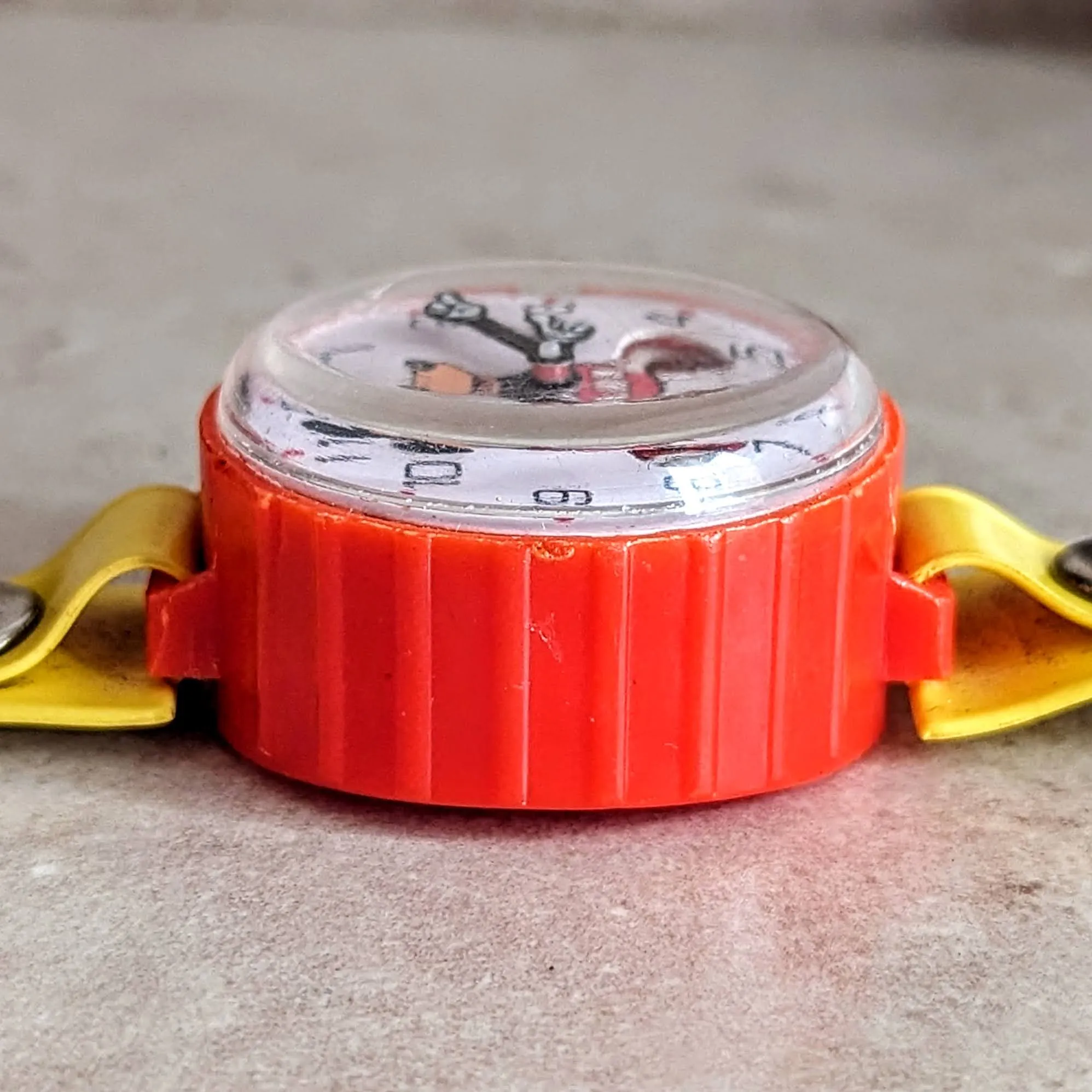 MICKEY MOUSE Toy Wristwatch by MARX Toys Animated Legs Mechanical Watch 1970's