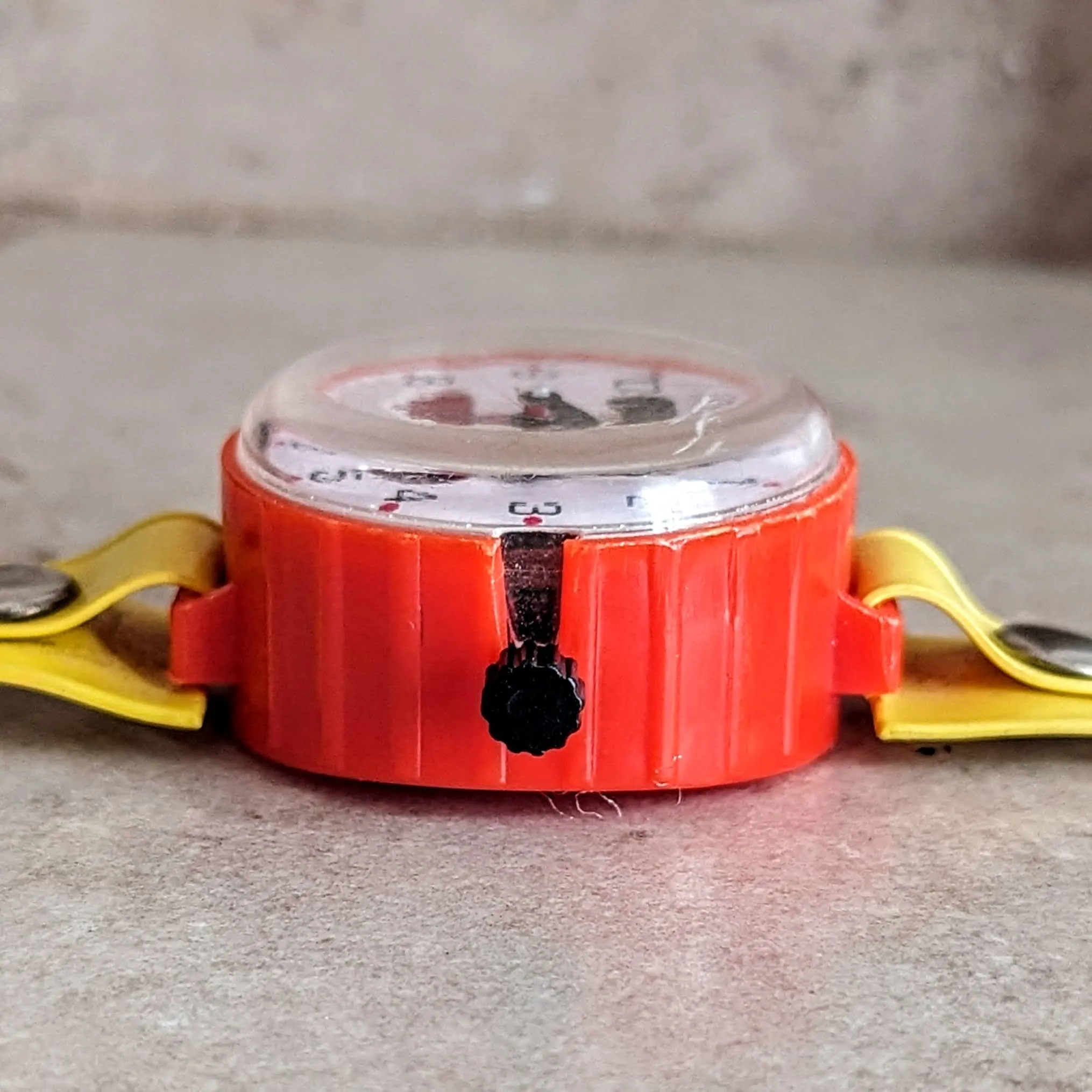 MICKEY MOUSE Toy Wristwatch by MARX Toys Animated Legs Mechanical Watch 1970's