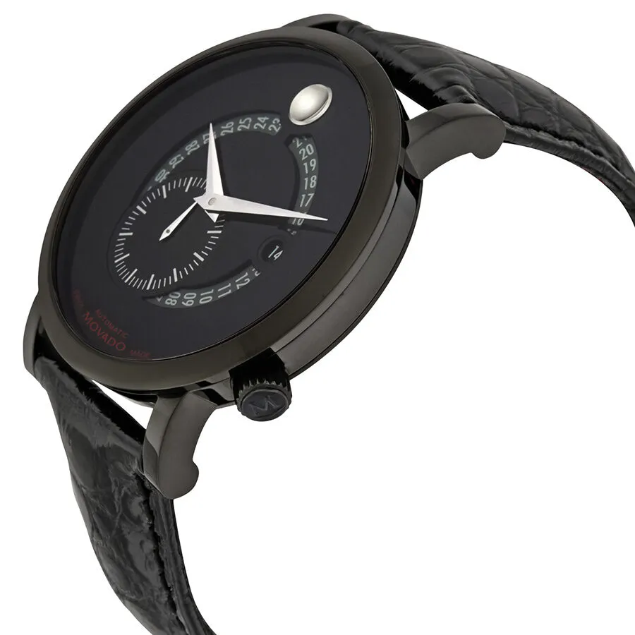 Movado Red Label Automatic Animated Date Small Seconds Black Dial Men's Watch 0606485