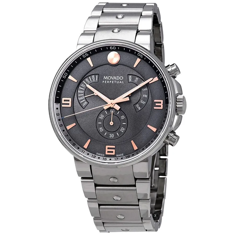 Movado SE Pilot Retrograde Bi-level Grey Dial Men's Watch 0607130