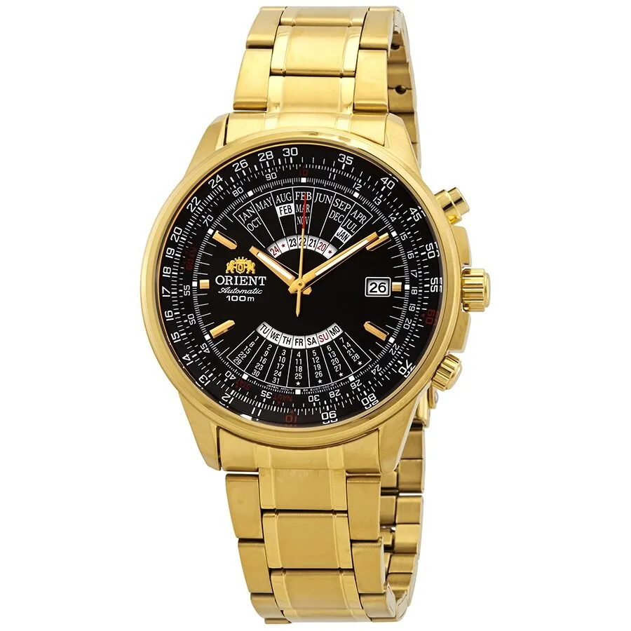 Orient Multi Year Calendar Perpetual World Time Automatic Black Dial Men's Watch FEU07001BX