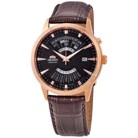 Orient Perpetual Calendar World Time Automatic Brown Dial Men's Watch FEU0A001TH