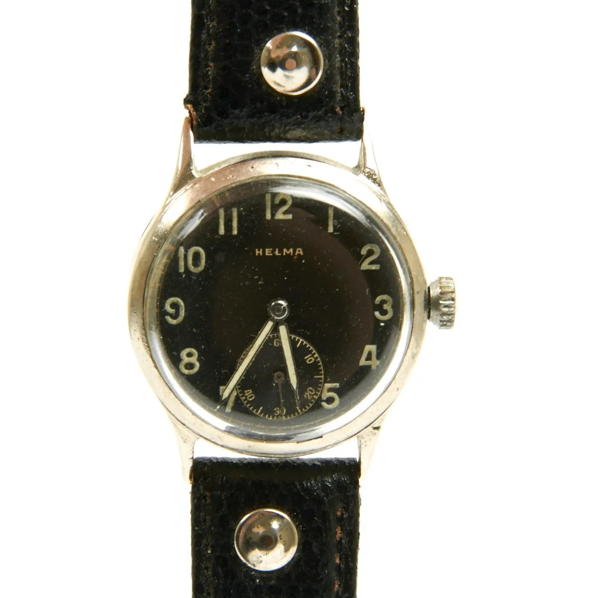 Original German WWII Wehrmacht D-H Watch by Helma - Fully Functional