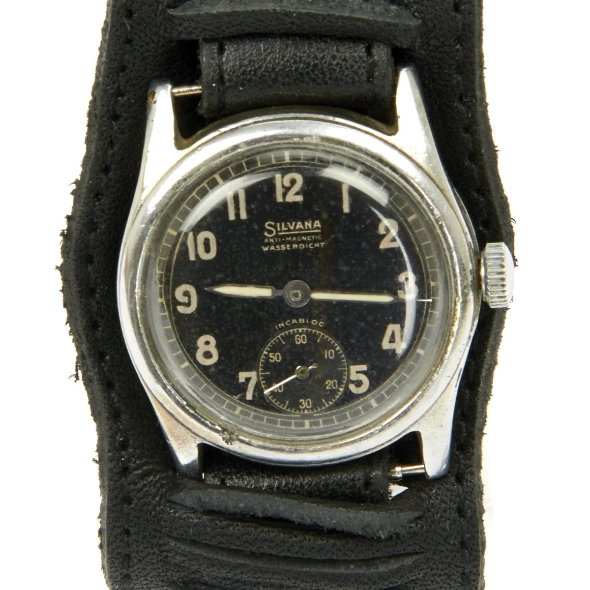 Original German WWII Wehrmacht D-H Waterproof Wrist Watch by Silvana - Fully Functional