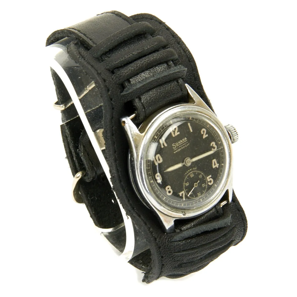 Original German WWII Wehrmacht D-H Waterproof Wrist Watch by Silvana - Fully Functional