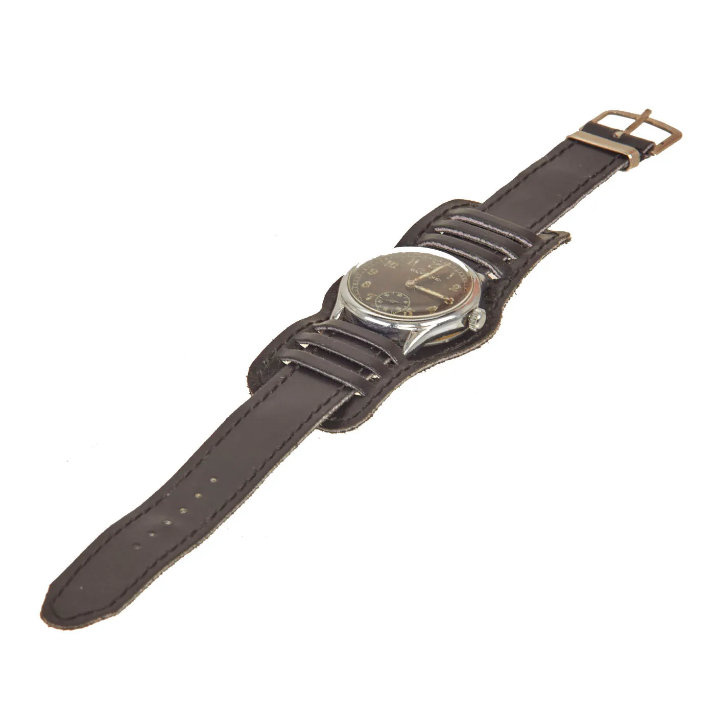 Original German WWII Wehrmacht D-H Wrist Watch by Glycine Serial D. 12063 H. - Fully Functional