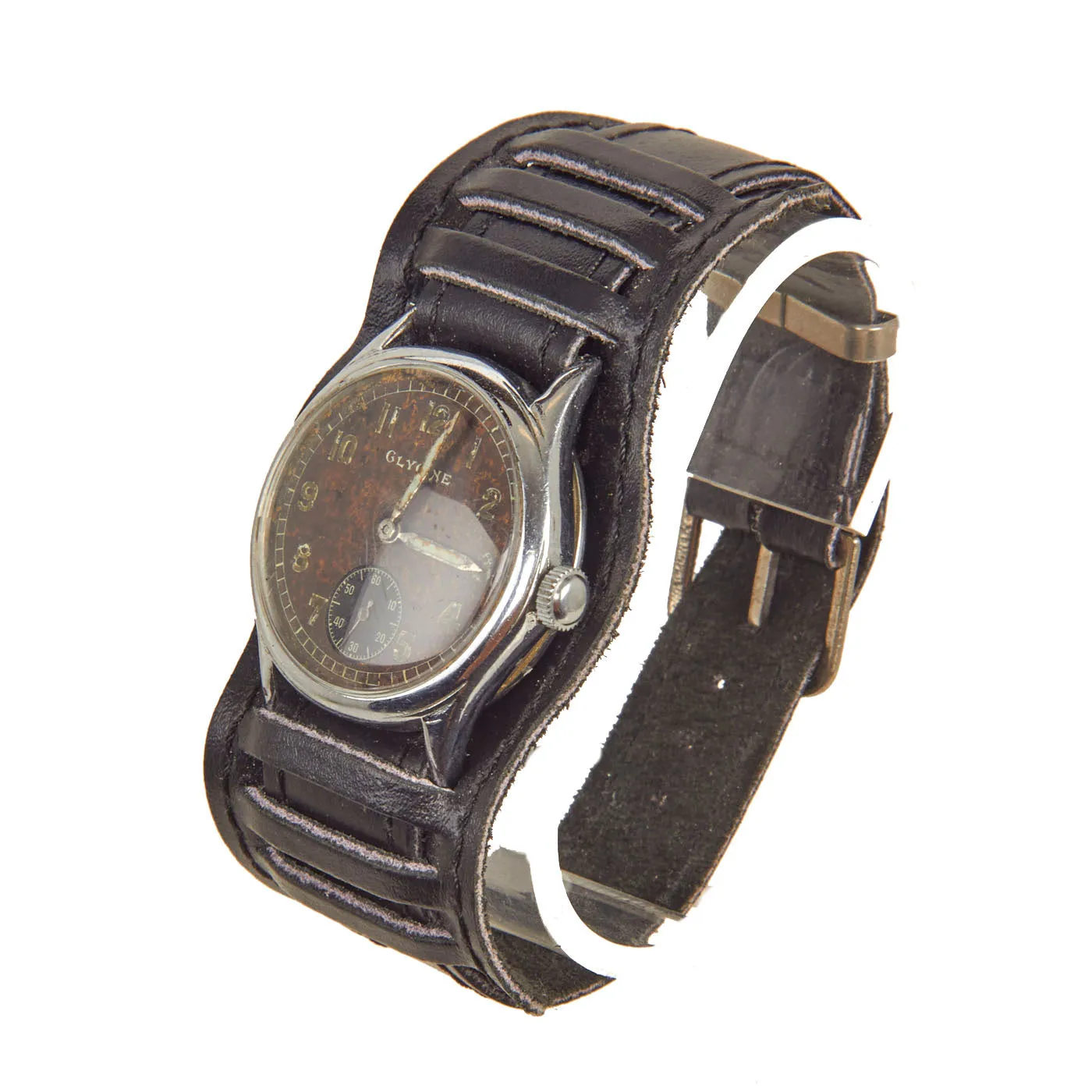 Original German WWII Wehrmacht D-H Wrist Watch by Glycine Serial D. 12063 H. - Fully Functional