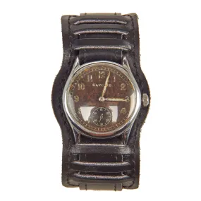 Original German WWII Wehrmacht D-H Wrist Watch by Glycine Serial D. 12063 H. - Fully Functional