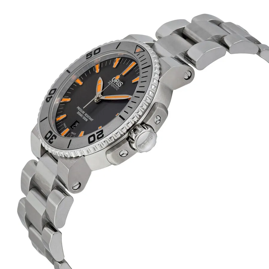 Oris Aquis Date Grey Dial Stainless Steel Men's Watch 733-7653-4158MB 01 733 7653 4158-07 8 26 01PEB