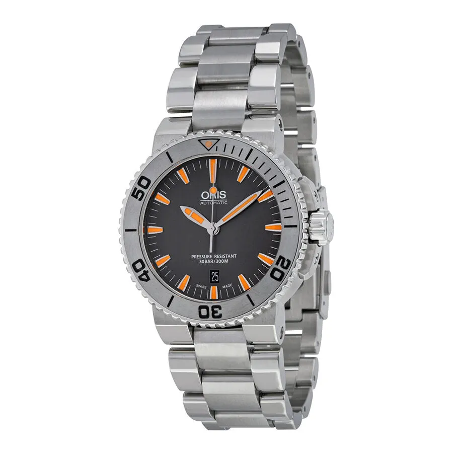 Oris Aquis Date Grey Dial Stainless Steel Men's Watch 733-7653-4158MB 01 733 7653 4158-07 8 26 01PEB