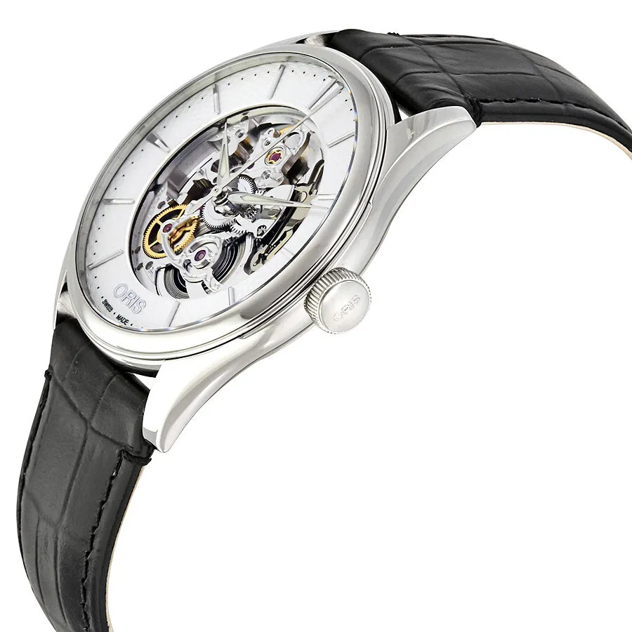 Oris Artelier Automatic Silver Skeleton Dial Men's Watch 734-7721-4051LS 01 734 7721 4051-07 5 21 64FC