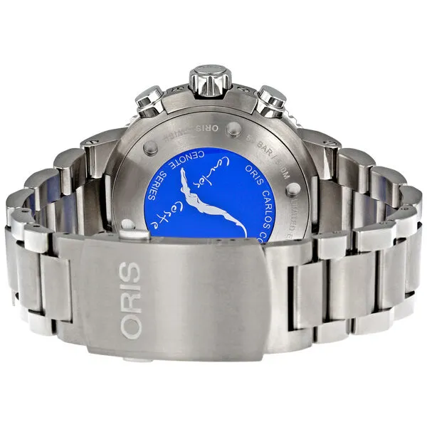 Oris Carlos Coste Black Dial Automatic Chronograph Men's Watch 674-7655-7184-SET 01 674 7655 7184-Set