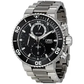 Oris Carlos Coste Black Dial Automatic Chronograph Men's Watch 674-7655-7184-SET 01 674 7655 7184-Set