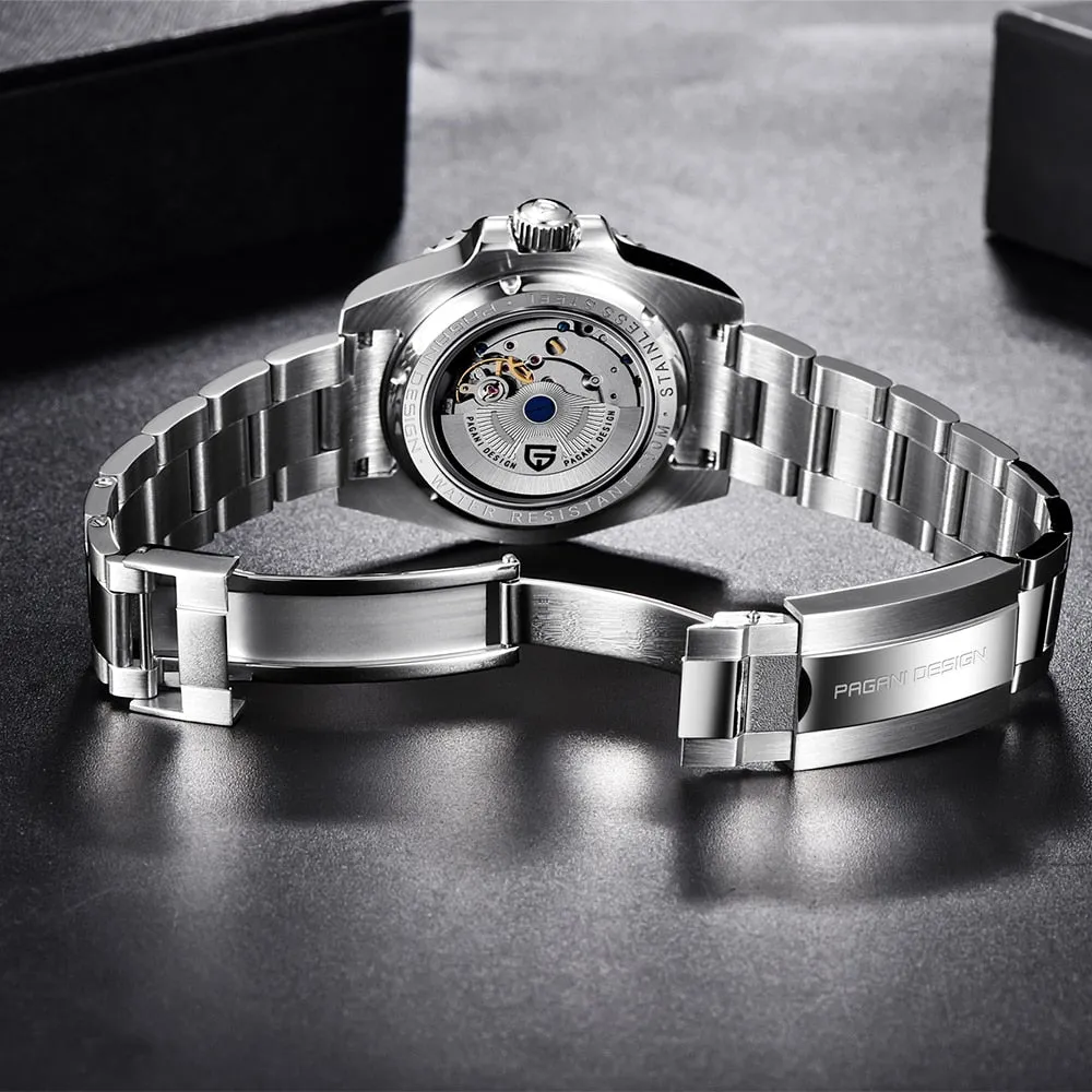 PAGANI DESIGN New Luxury Men Mechanical Wristwatch Stainless Steel GMT Watch Top Brand Sapphire Glass Men Watches reloj hombre